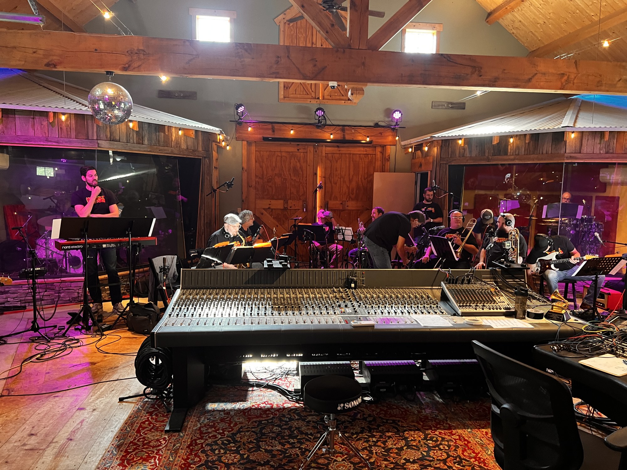 A full recording session underway in a destination studio